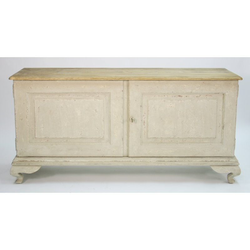 Hudson 63'' Distressed Taupe Solid Wood Sideboard