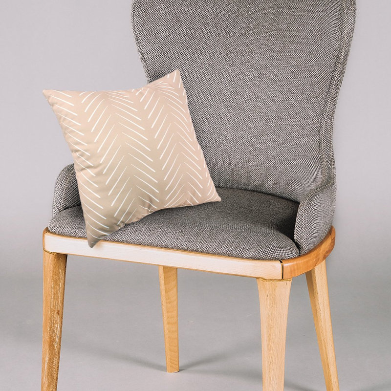 15Chevron Columns Double Sided Pillow, Taupe