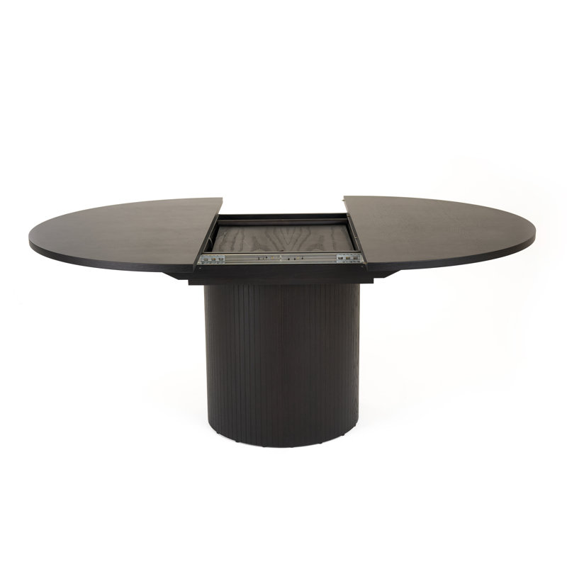 Erna Extendable Dining Table, Black Oak
