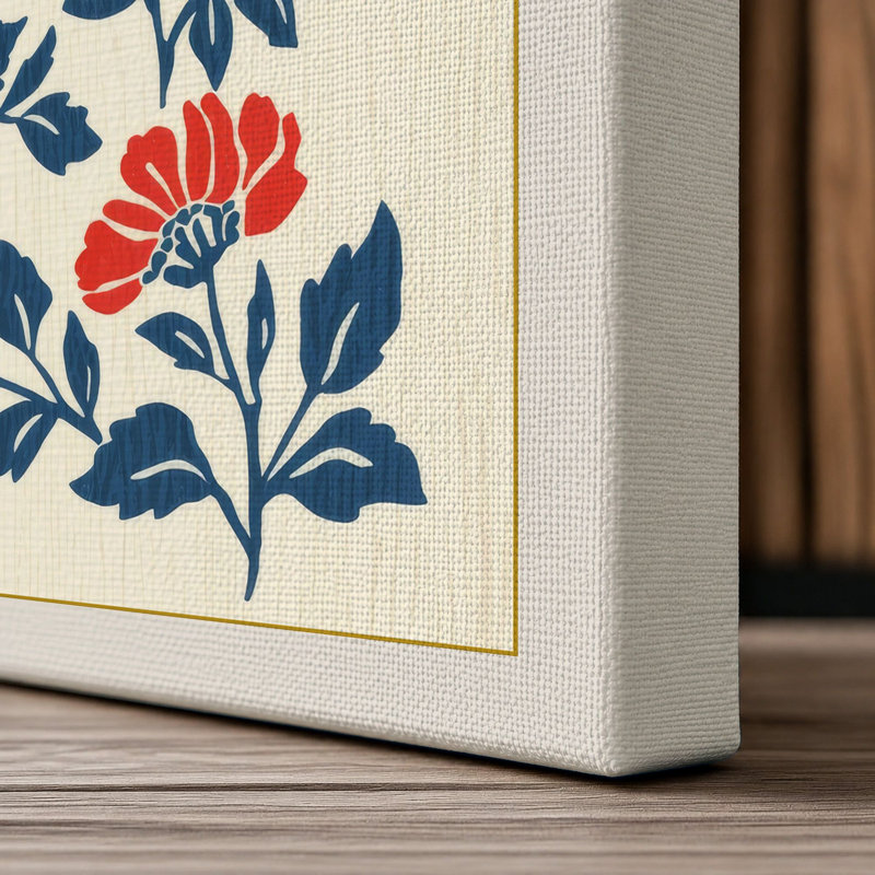 Scattered Botanicals Botanical - Wrapped Canvas, 24x16 - 61.0 x 40.6 cm, Cream Border