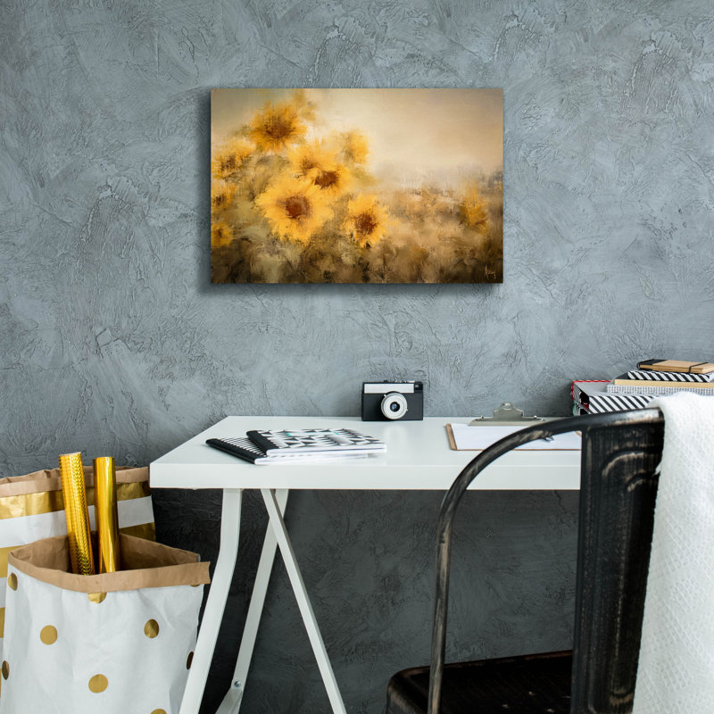 «Fall Sunflowers» par Ashley Bradley, art mural, H 12 po x l 18 po