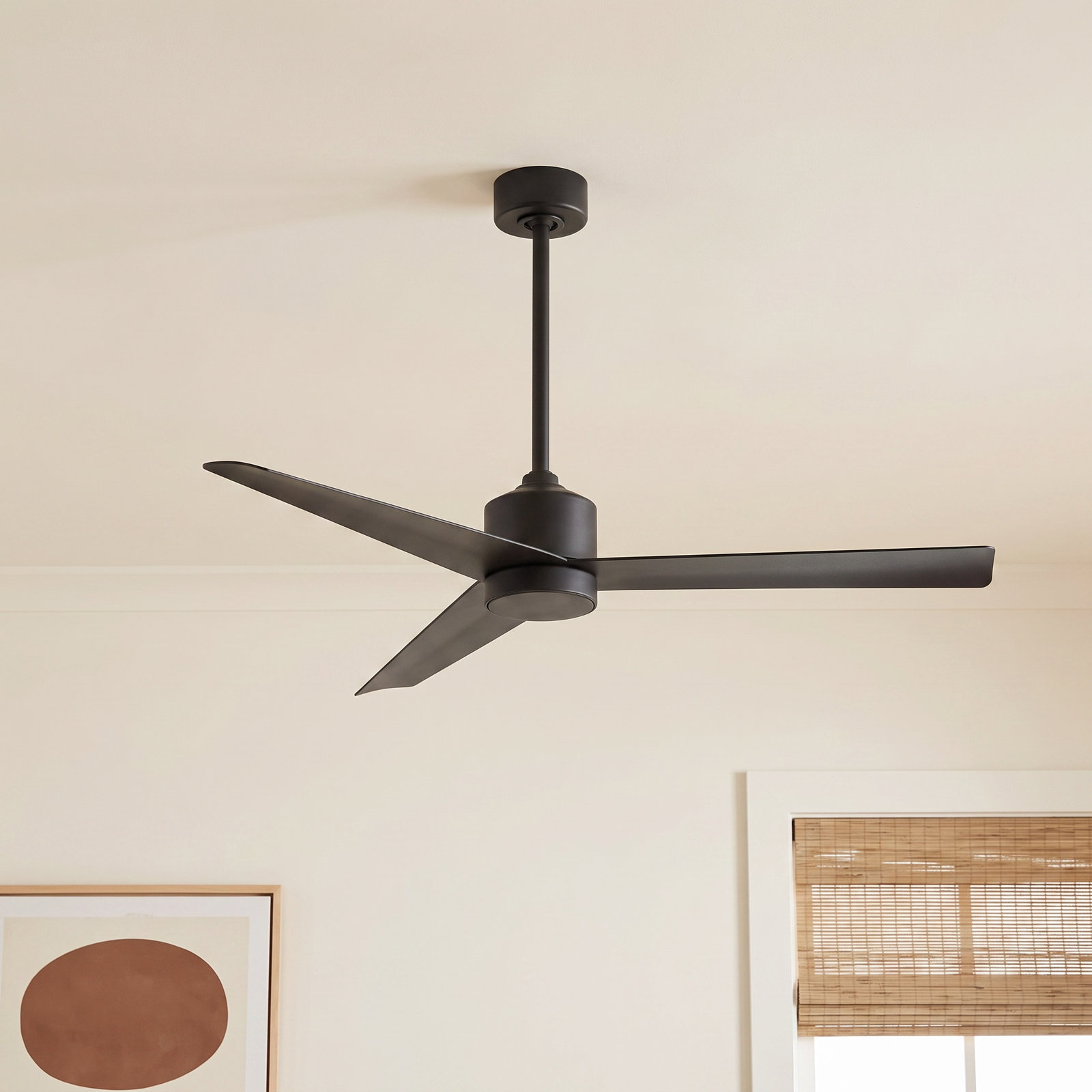 Lotus 54" Smart Ceiling Fan with LED Light Kit, Black, 3000K