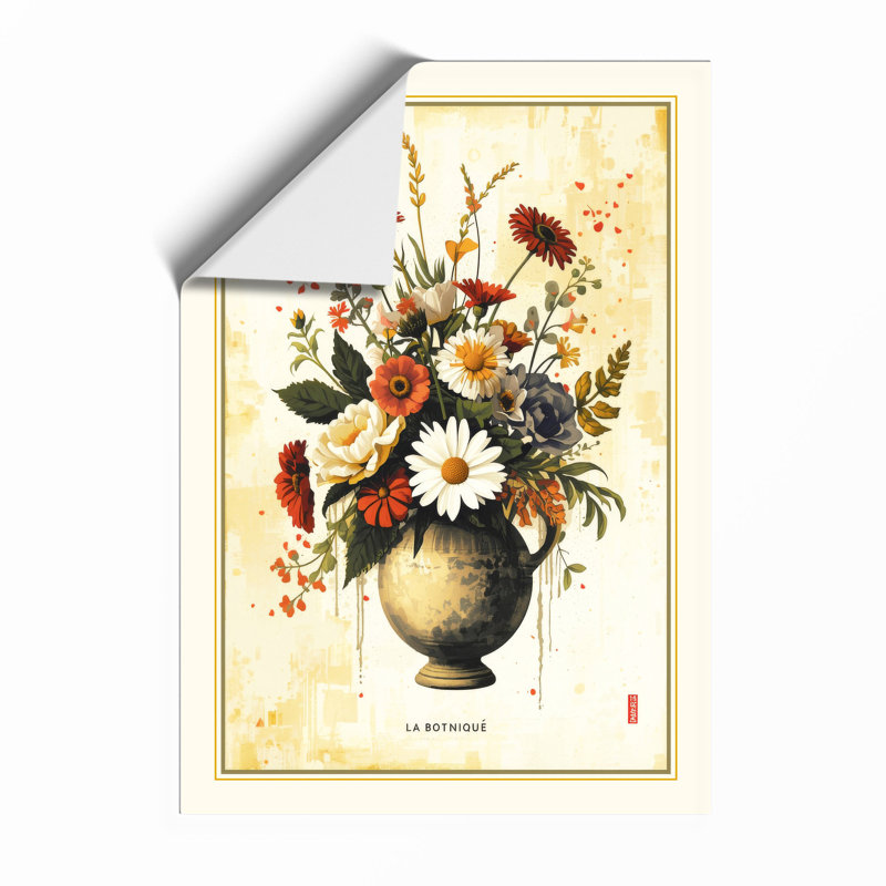 Golden Wildflower Study Botanical - Framed Print, Unframed, A4 - 29.7 x 21.0 cm
