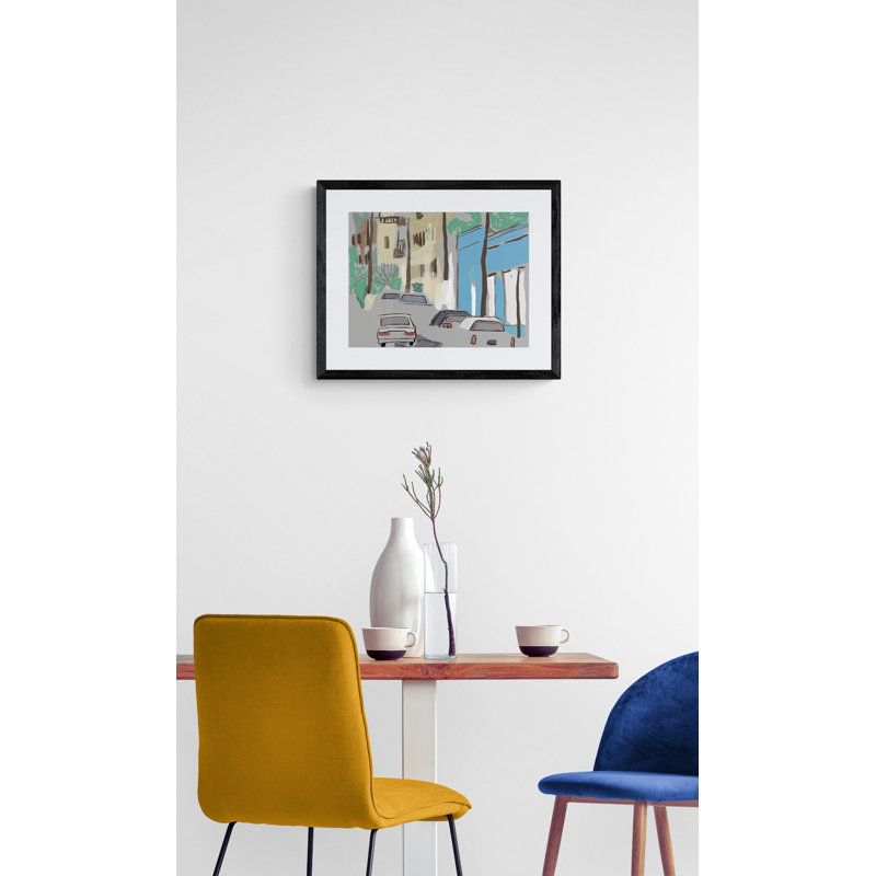 Hollywood Street Print by Deborah Blum, Black Framed Paper, 17.25" H x 21.25" W