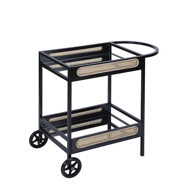 Bouziane Rectangular Bar Cart in Black