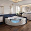 Baignoire tourbillon de coin 2 personnes avec 6 jets, lumière DEL, douche à main et pompe UL - Baignoire spa peu encombrante