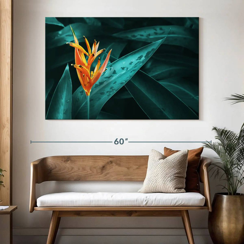 Orange Heliconia, 34" H x 51" W