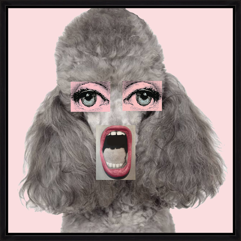 «Pink Poodle Mouth» par Jeffrey Goodman, art mural encadré, Image au pinceau gel