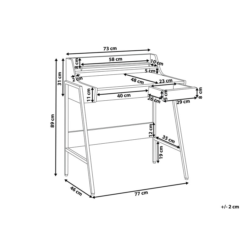 BROXTON MDF Steel Writing Desk, Beige