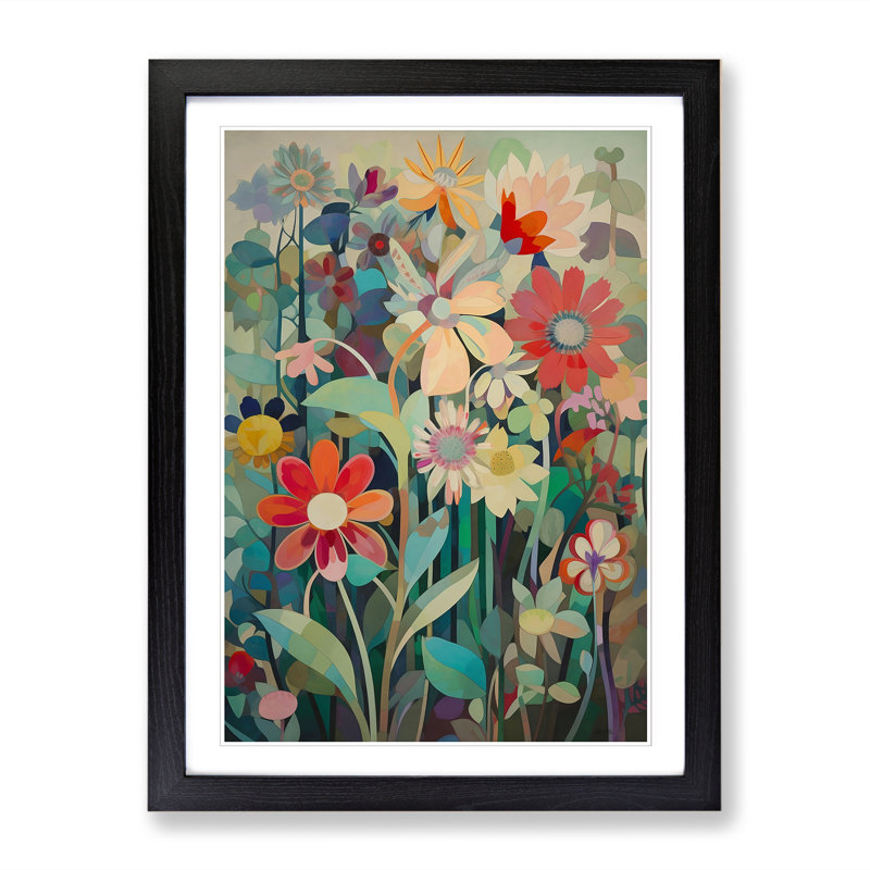 FRM-V0523-1660X Orphism Flowers Vol.8 - Picture Frame Print, 64cm H x 46cm W x 2cm D, Walnut