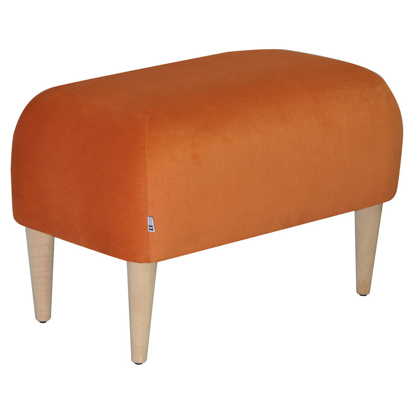 Jupi 60cm Wide Rectangle Footstool Ottoman, Orange