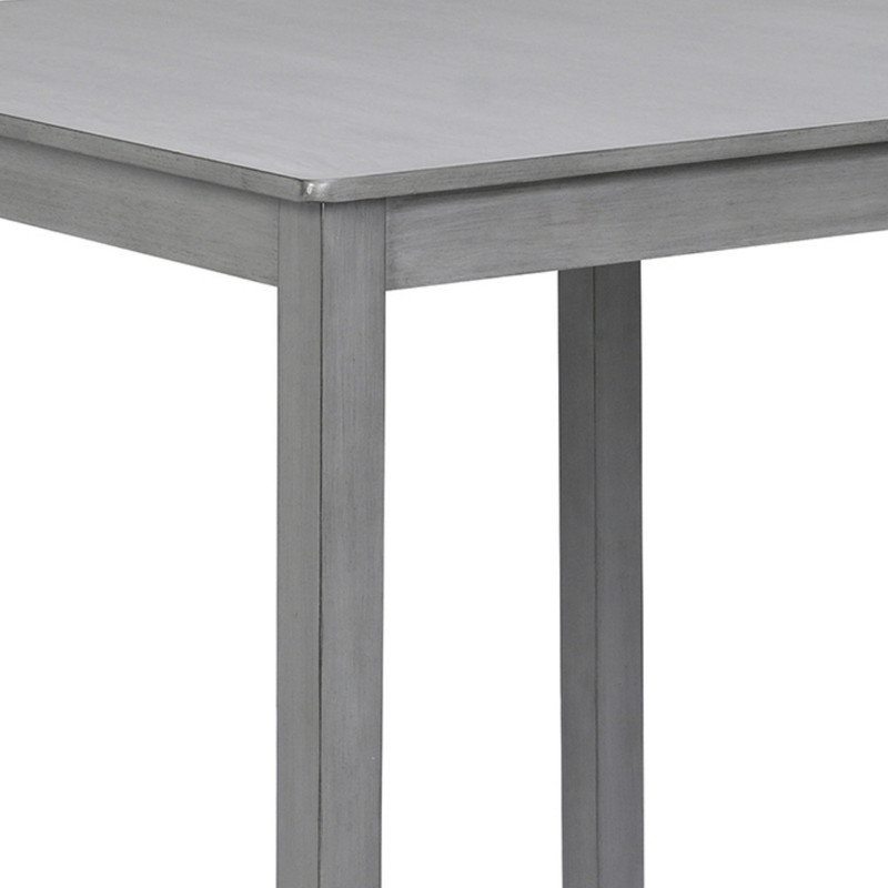 Table de salle à manger carrée en bois gris, hauteur comptoir, table de cuisine gain de place pour 4 personnes, meuble de maison en bois massif pour petits espaces, table seule