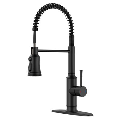 APPASO Commercial Spring Kitchen Faucet,Classical Kitchen Sink Faucet With Pull Down Sprayer, Single Handle High Arc Commercial Spring Style Faucet For Kitchen, Farmhouse, RV