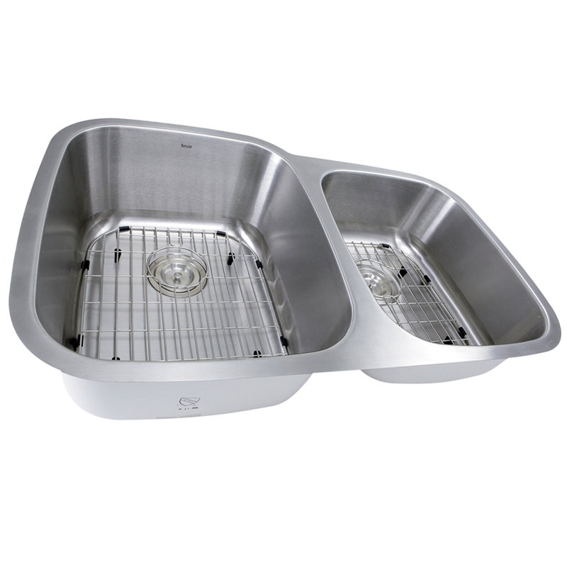 32.25'' L Double Bowl Stainless Steel Kitchen Sink