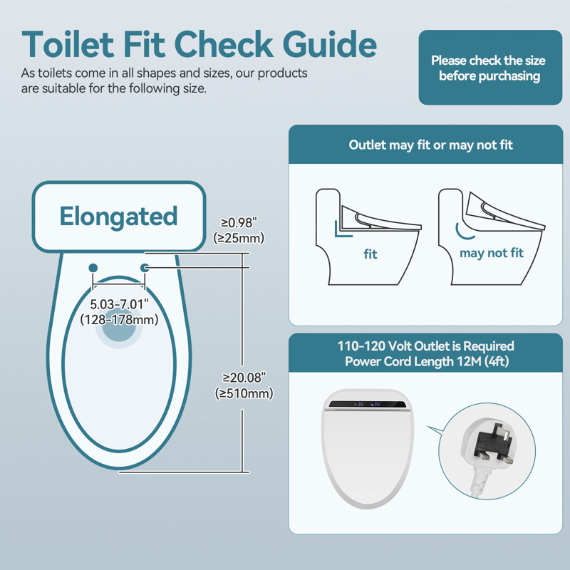 Siège de toilette chauffant intelligent avec buse autonettoyante et télécommande