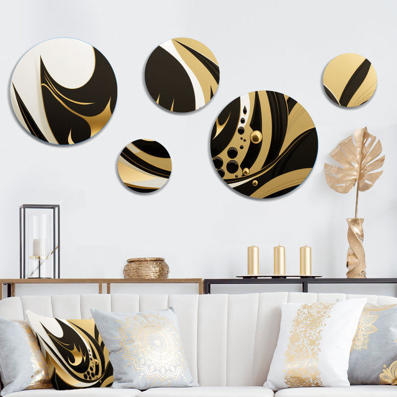Décoration murale géométrique moderne Golden Circular Universe VII