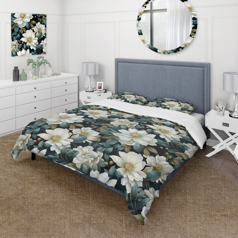 Literie Stormy Botanics Moody, Housse de couette simple + 1 taie décorative stan