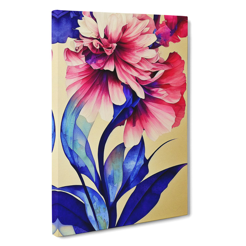 XV1022-4262X Stunning Watercolour Flowers No.4 - Print, Wrapped Canvas, 50cm H x 35cm W, No Matte