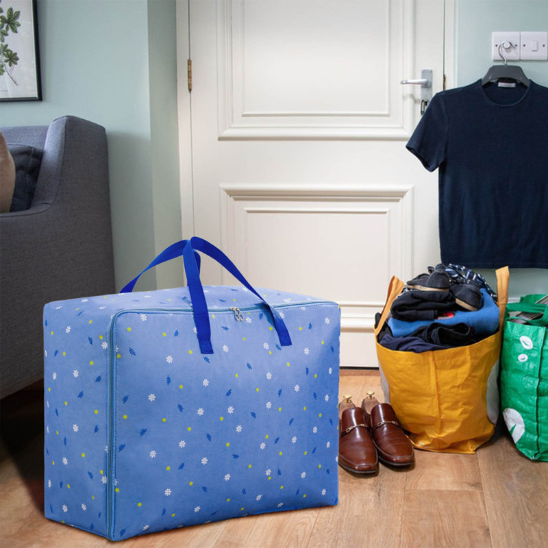  Non-woven Storage Bags Heavy Duty Packing Moving Bags, Large Capacity Clothes Storage Bins Portable Storage Containers with Reinforced Handles for Clothing, Sweater, Comforter, Bedding