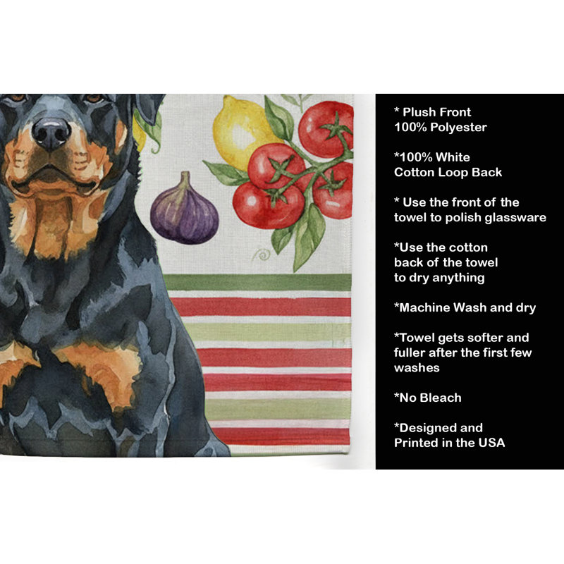 Rottweiler Vegetables Kitchen Towel, Rottweiler