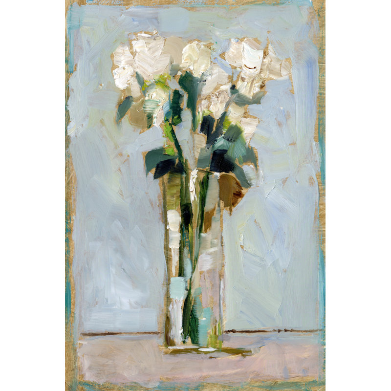 " White Floral Arrangement II " Painting, 30" H x 20" W x 1.25" D