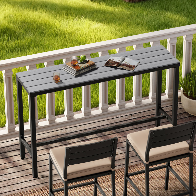 Table de bar Arboleya, H 37,09 po x L 55,12 po x l 15,63 po, Gris