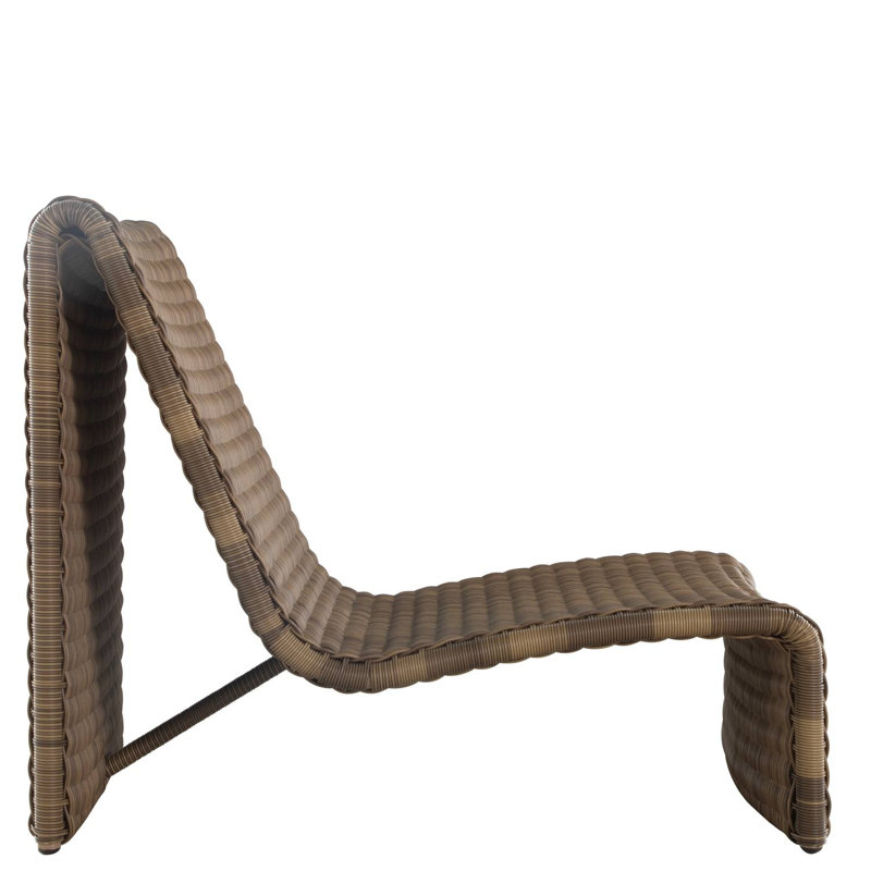 Como 30" W Patio Chair with Cushions, No Welt, Raffia, Linen Snow