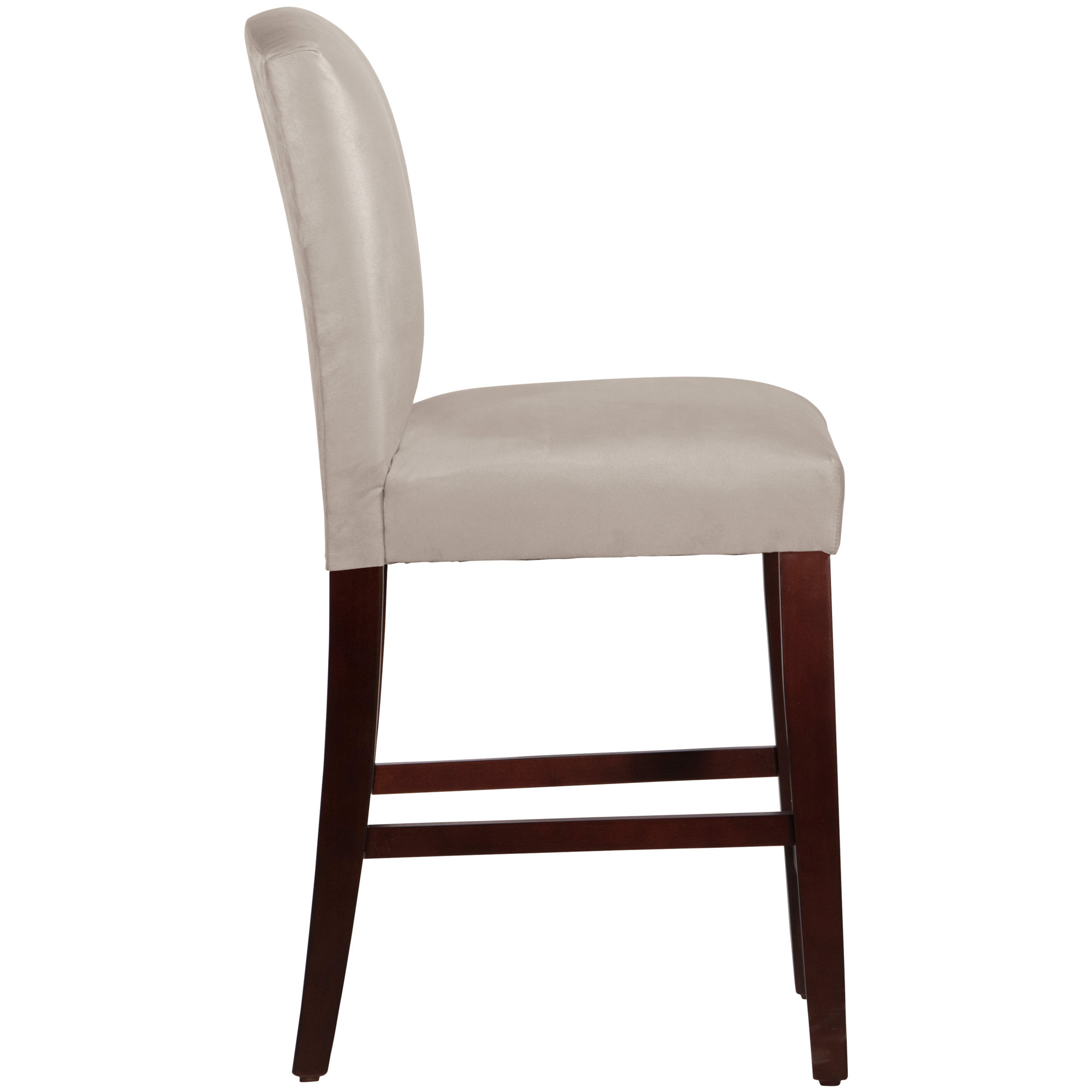 April Upholstered Stool, Counter Stool (26" Seat Height), Classic Talc Linen, Espresso
