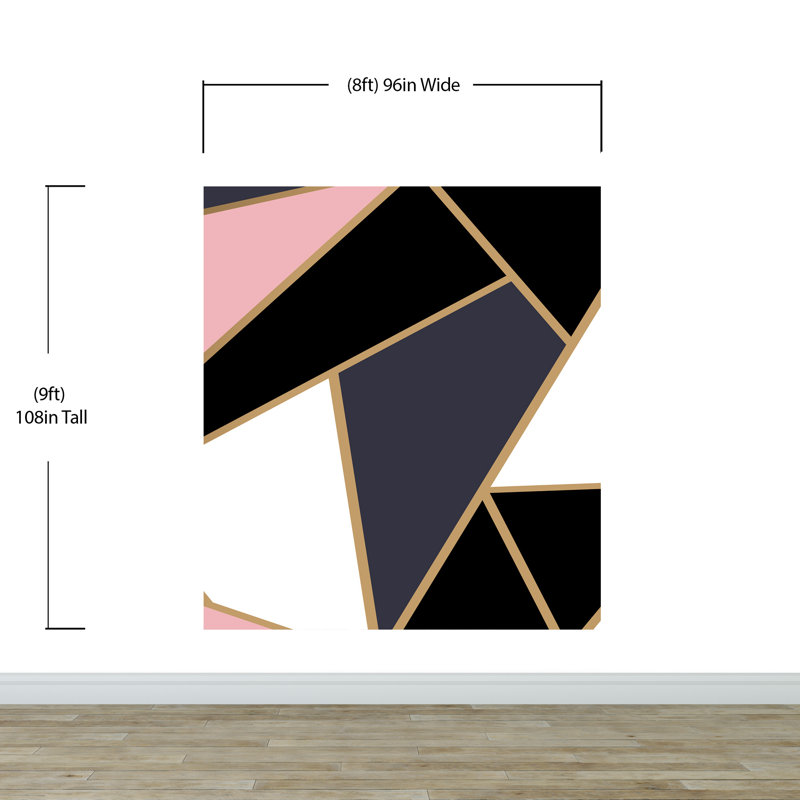 Claudel Peel & Stick Geometric Wall Mural, 96" W X 108" L