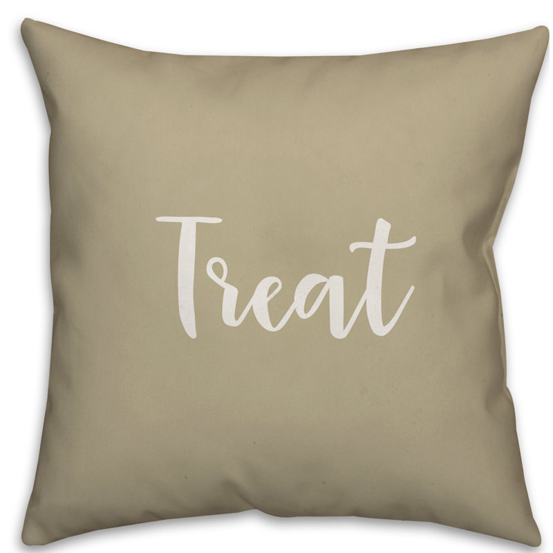  Treat Throw  Pillow, Beige, Throw Pillow