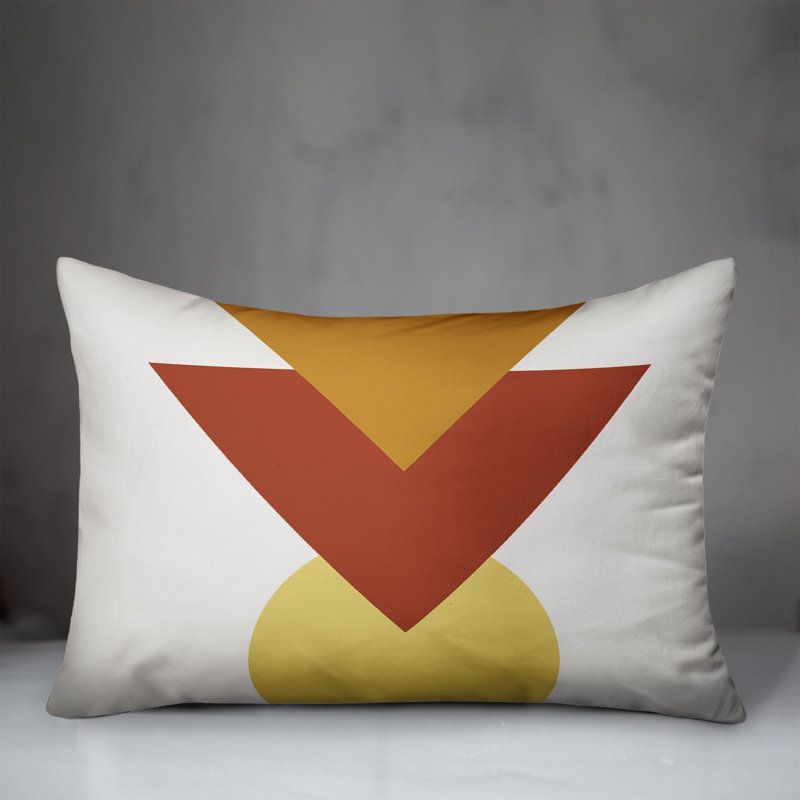  Indoor / Outdoor Geometric Lumbar Pillow, Brown/Beige/Peach