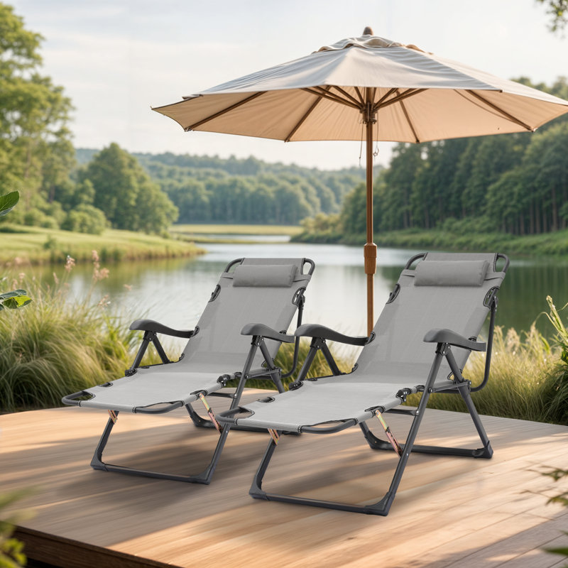 Méridienne inclinable avec oreiller, fauteuil inclinable intérieur de bureau Nykira, Gris, 1