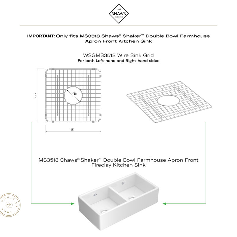 Shaker™ Wire Sink Grid for Kitchen Sink, Stainless Steel