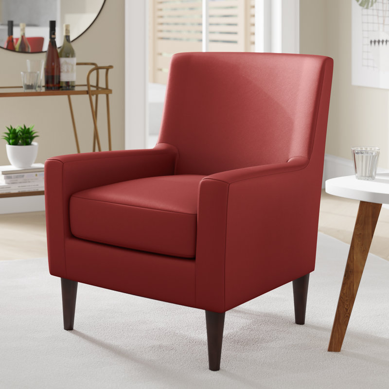 Donham Faux Leather Armchair, Red 