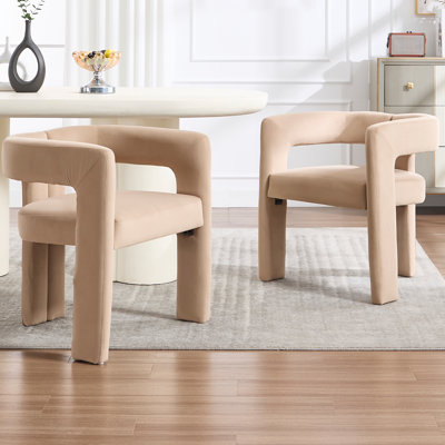 Chaise de salle à manger rembourrée moderne avec dossier et pieds en bois massif pour le salon / salle à manger