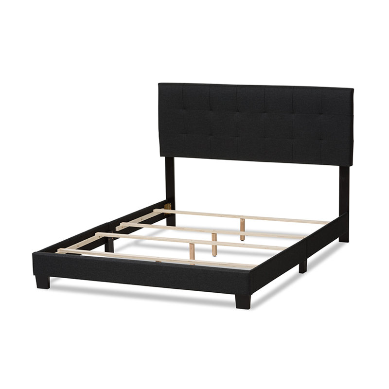 Yetkin Upholstered Standard Bed, Dark Gray, Queen