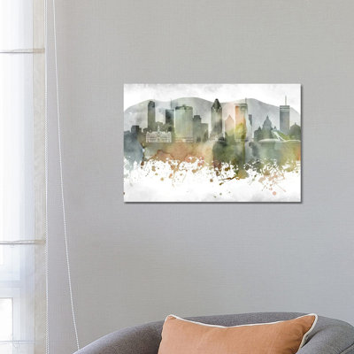 Montreal Skyline by WallDecorAddict - Wrapped Canvas Print