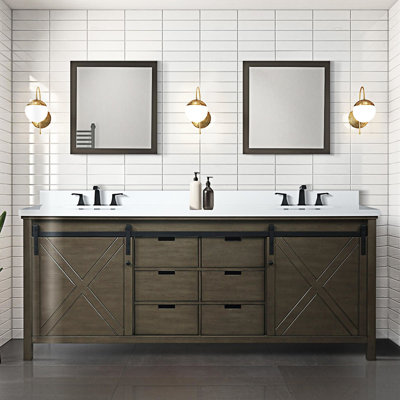 Ensemble de comptoir et robinet de salle de bain rustique en marbre