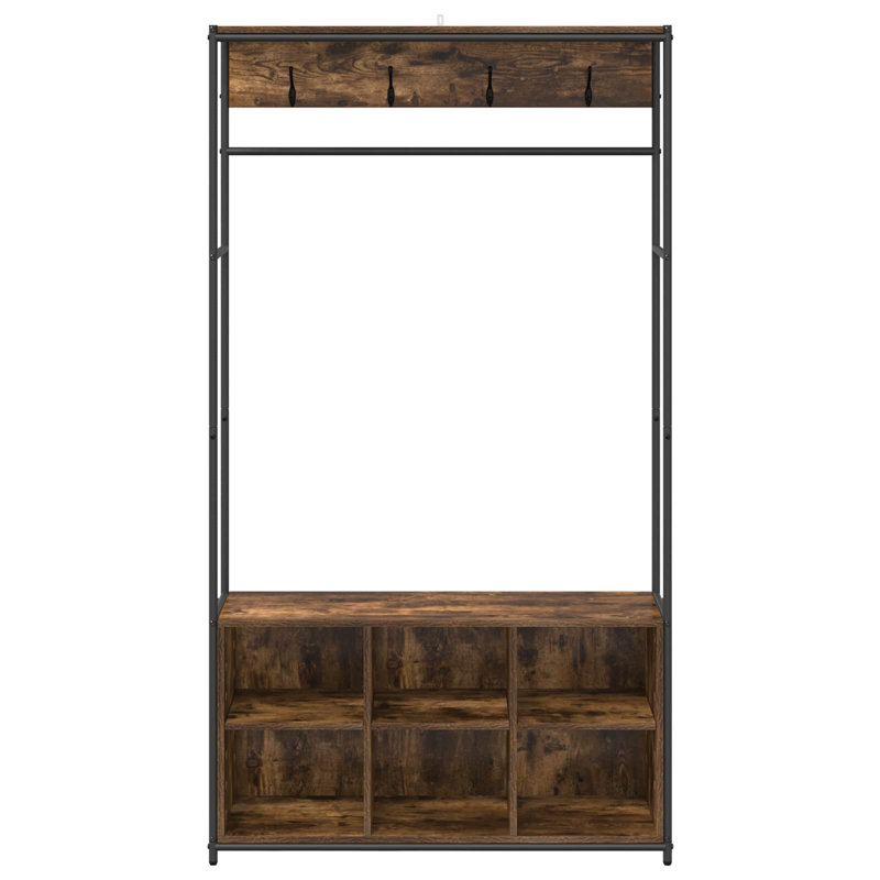 Hall Tree 100cm Wide, Smoked Oak