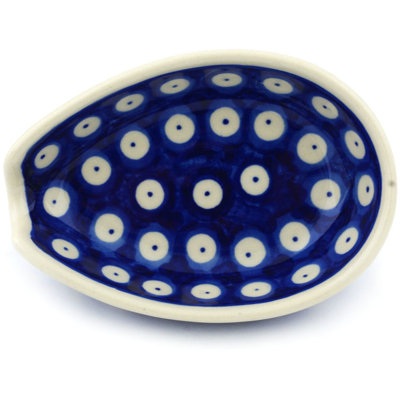 Eyed Peacock Ceramic / Porcelain Oval Spoon Rest