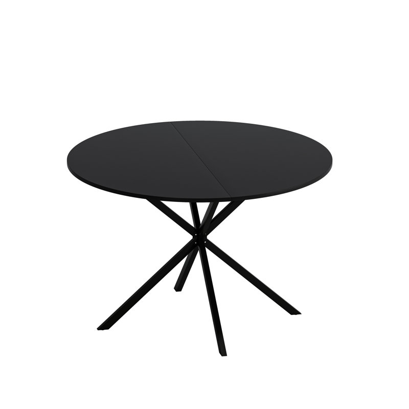 Removable-Top Round Dining Table, Black