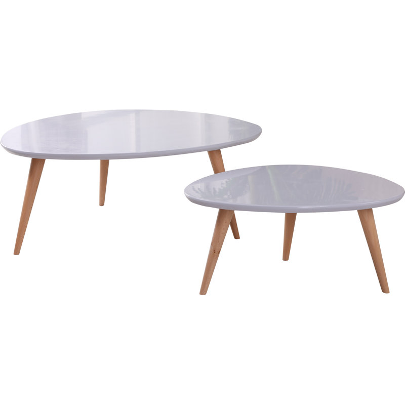 Ensemble de tables basses 2 pièces Isabella, Gris clair