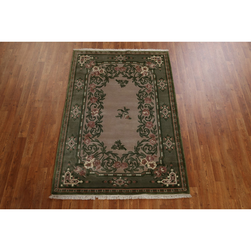 Tapis oriental en laine népalais noué à la main 3 pi 10 po x 5 pi 7 po