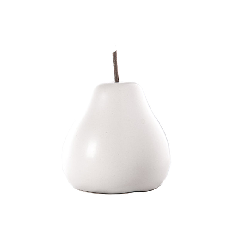 Ceramic Pear Figurine Matte Finish White