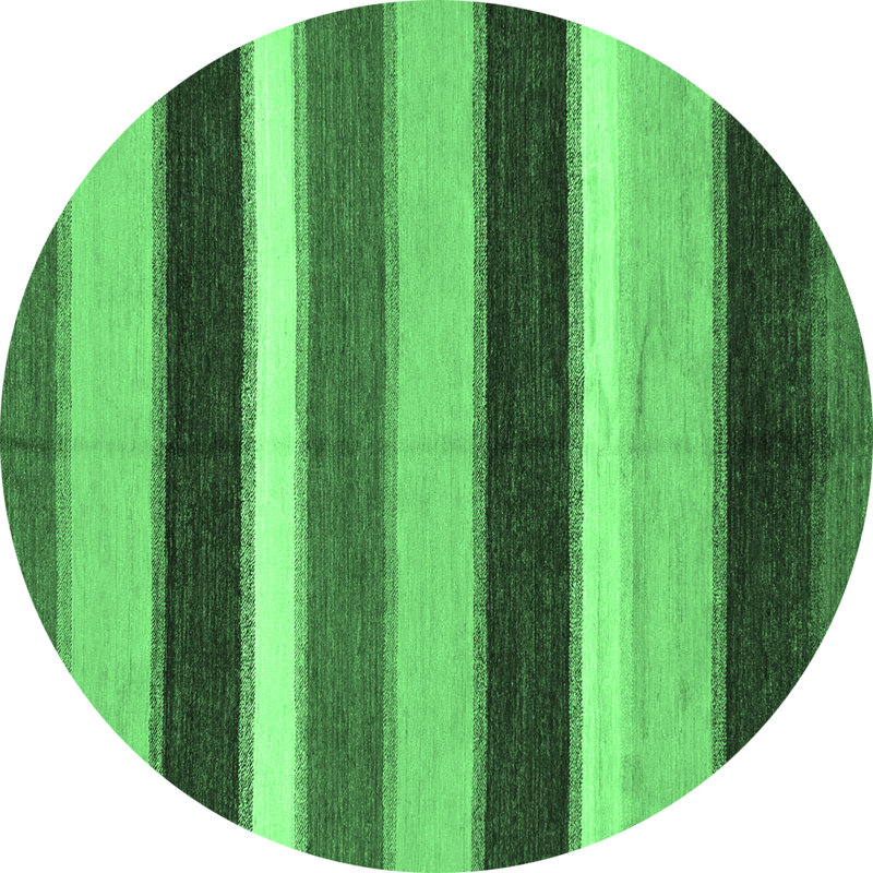 Washable Striped Indoor Rug, Round 7'