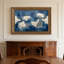 Art mural en toile noyer doré encadré pour le salon, la chambre à coucher, le bureau ou le vestibule - décoration murale décorative avec motif floral abstrait-129332876-129332883