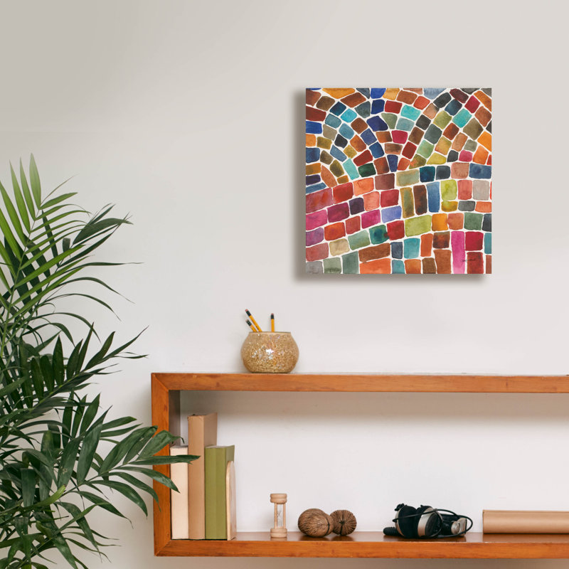  «Winding Path 1» par Cheryl Warrick, art mural sur toile, 12 po x 12 po