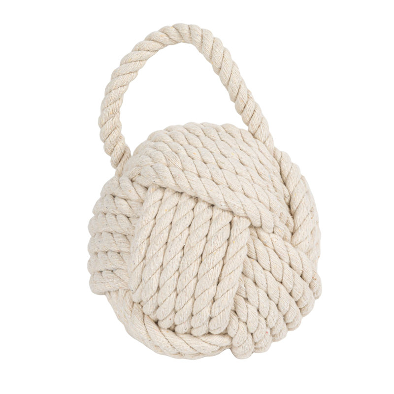 Dag Rope Knot Weighted Floor Stop, White