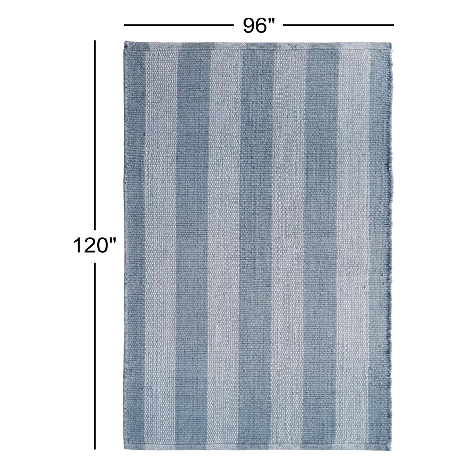 Jeanette Hand-Woven Striped Rug, Rectangle 8' x 10', Blue