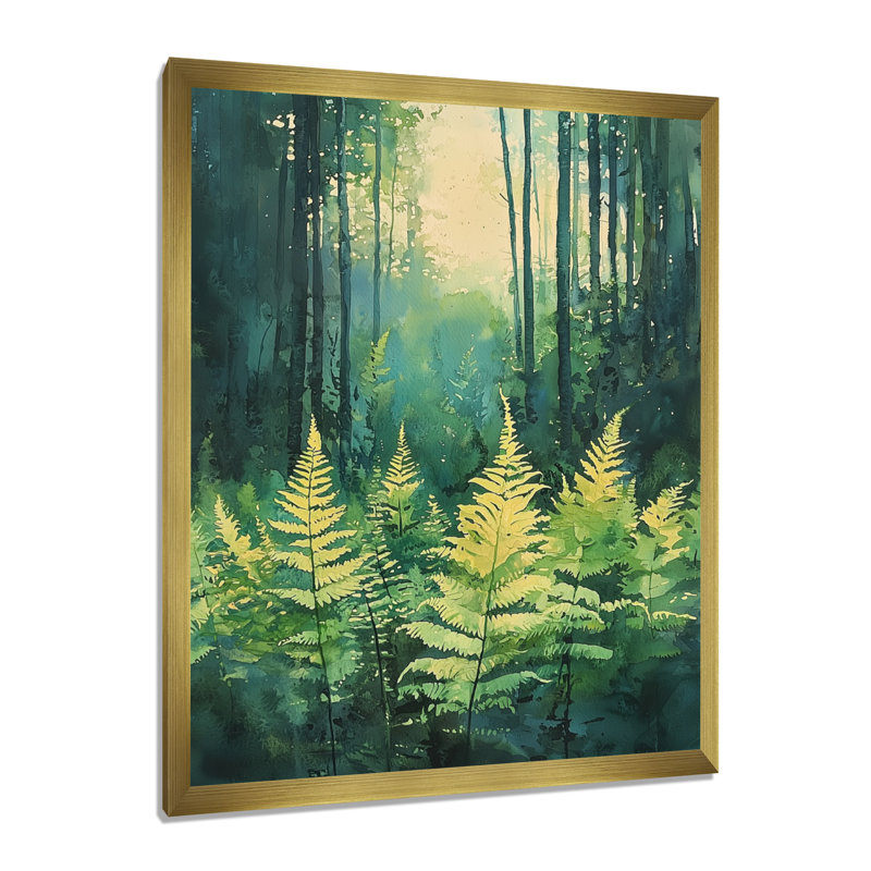 Geovanna - impressions sur toile florales, H 20 po x l 12 po, Picture Framed, Doré